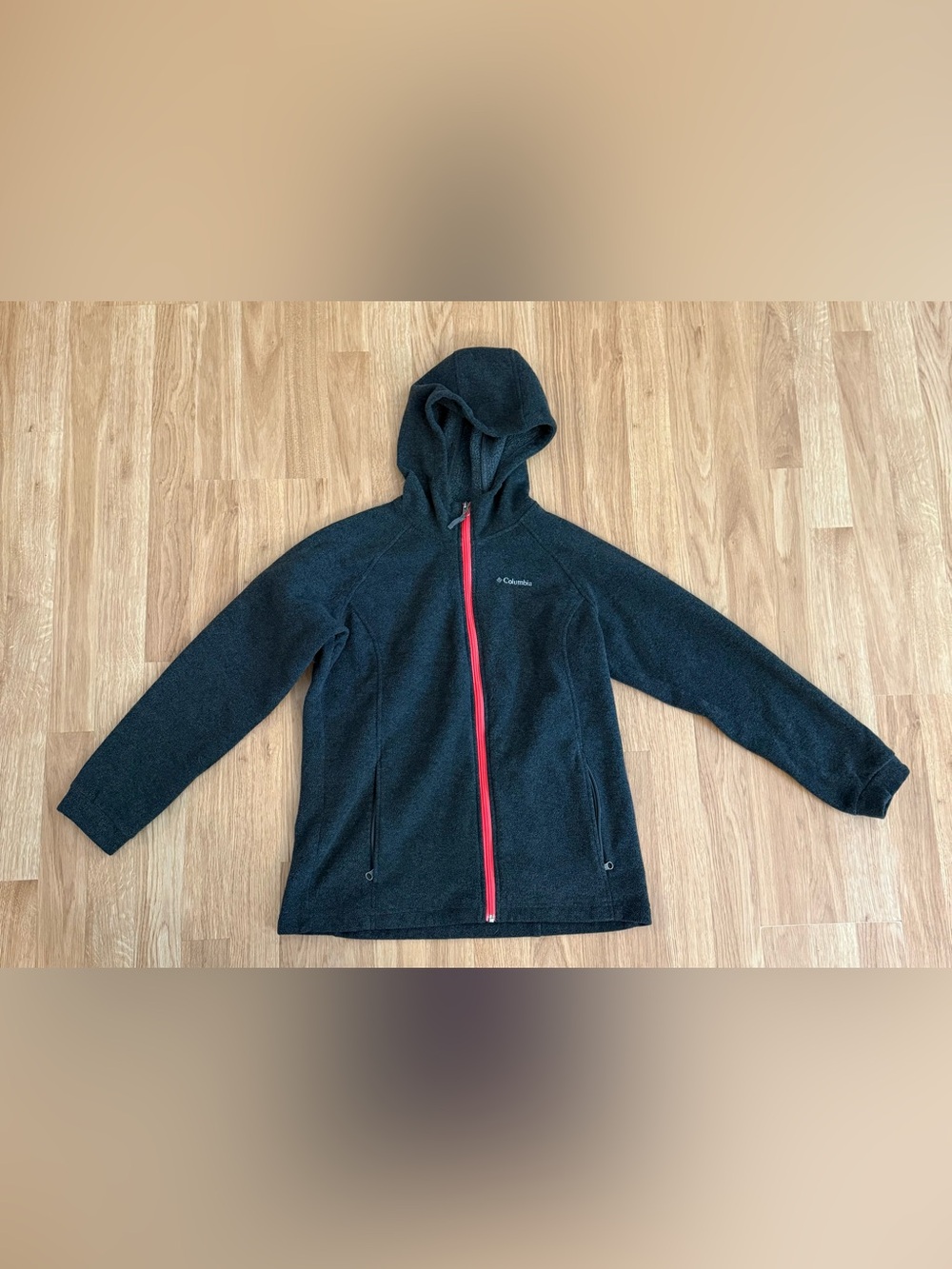 EUC Columbia Girl’s Hooded Fleece Full Zip Jacket - Gray - Size XL